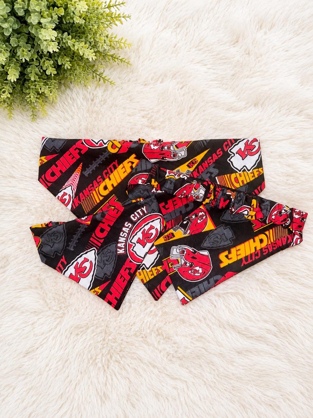Bold red Kansas City football pet bandana