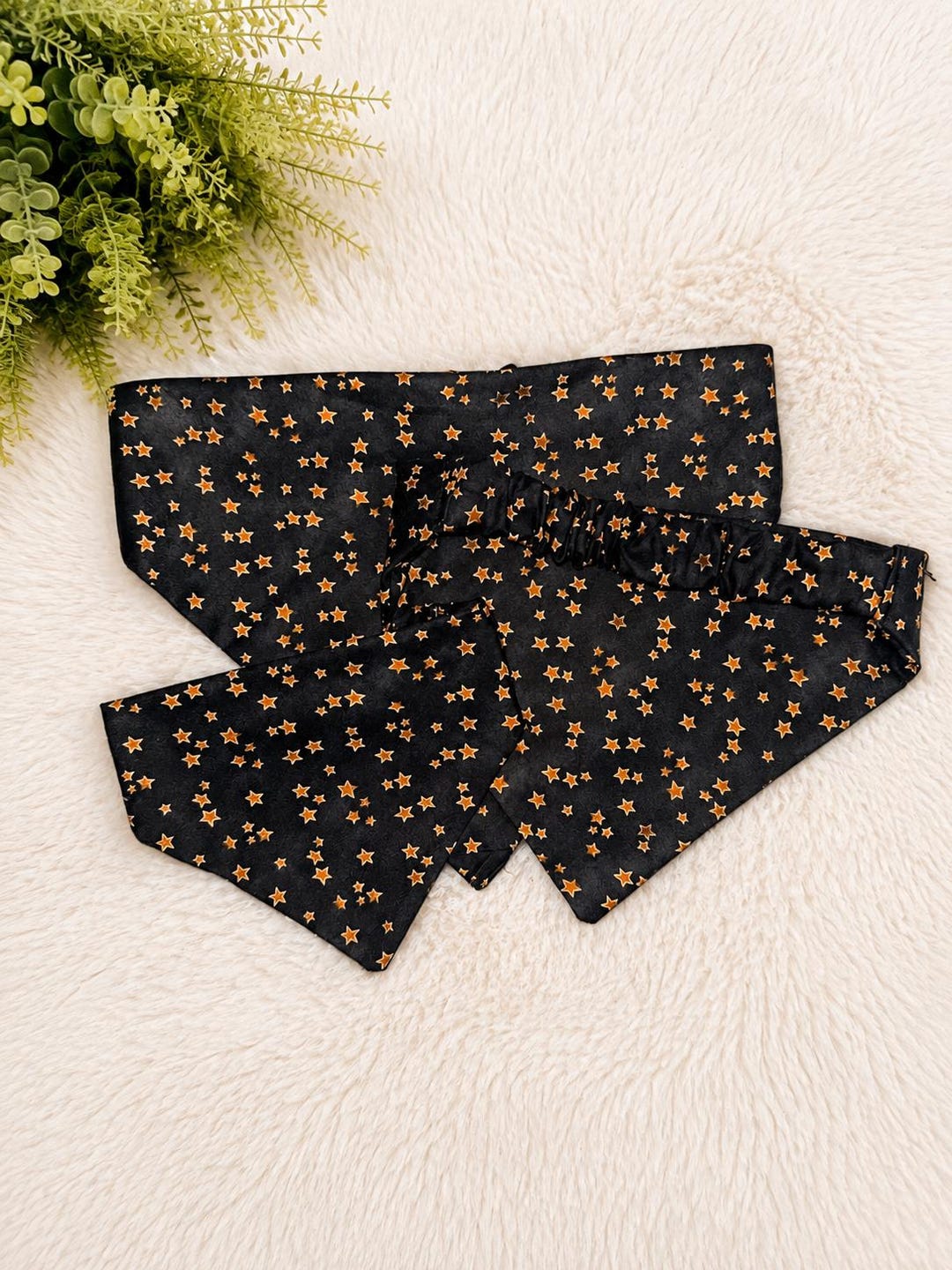 Black and orange star Halloween pet bandana